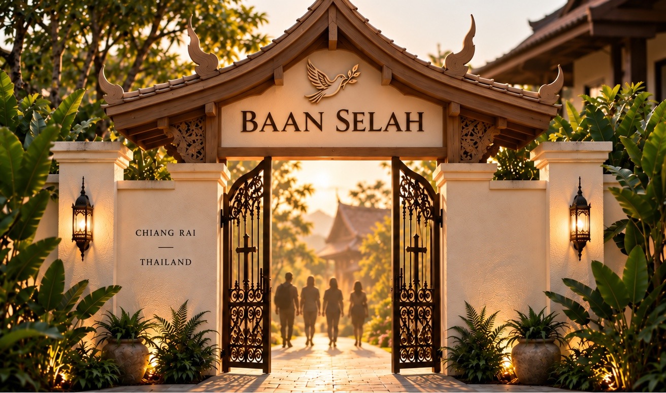 Rendering of the future Baan Selah entrance in Chiang Rai, Thailand